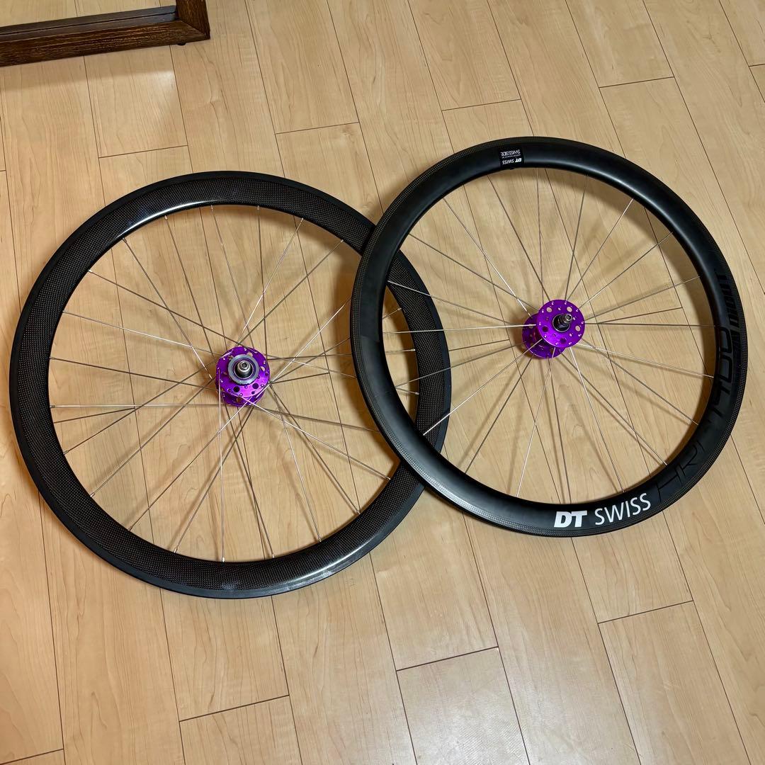 ピスト　手組みカーボンホイール前後　philwoodハブ dtswiss
