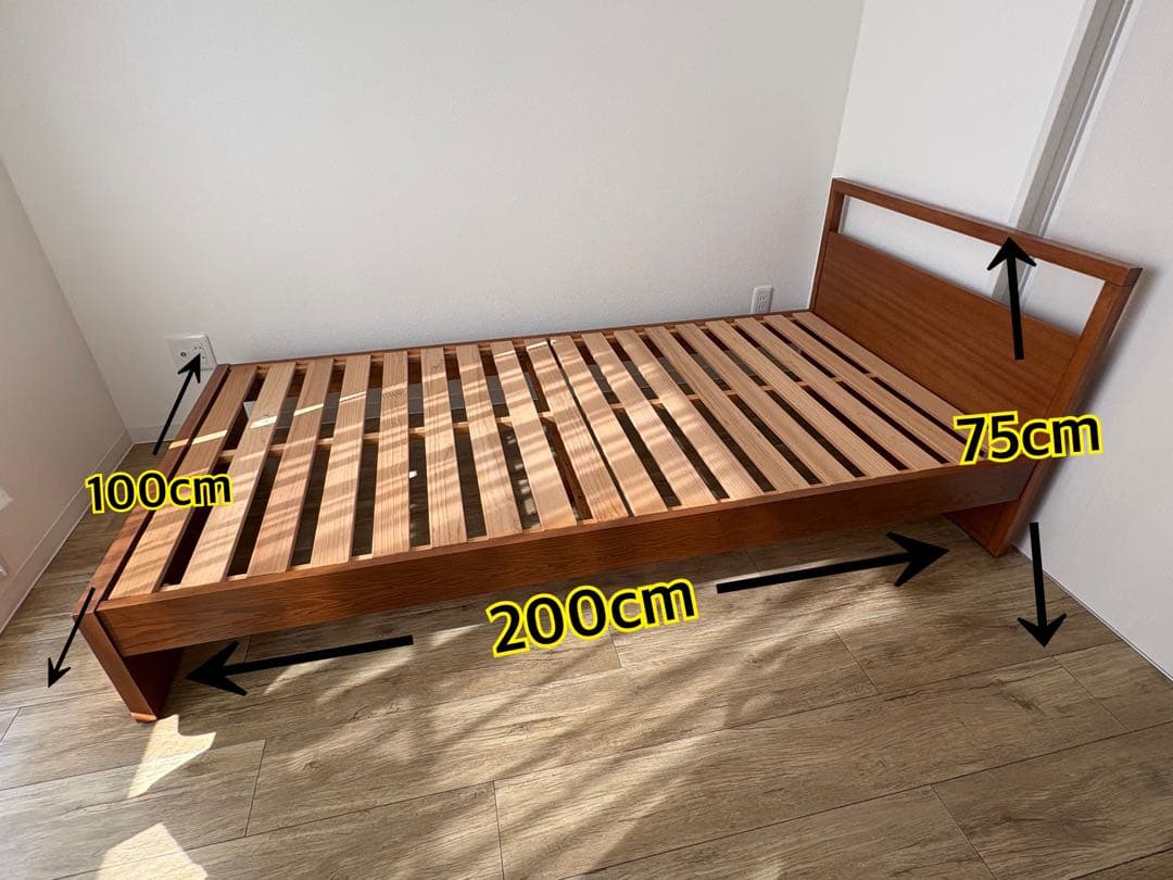 木製シングルベッドフレーム 200cm x 100cm
