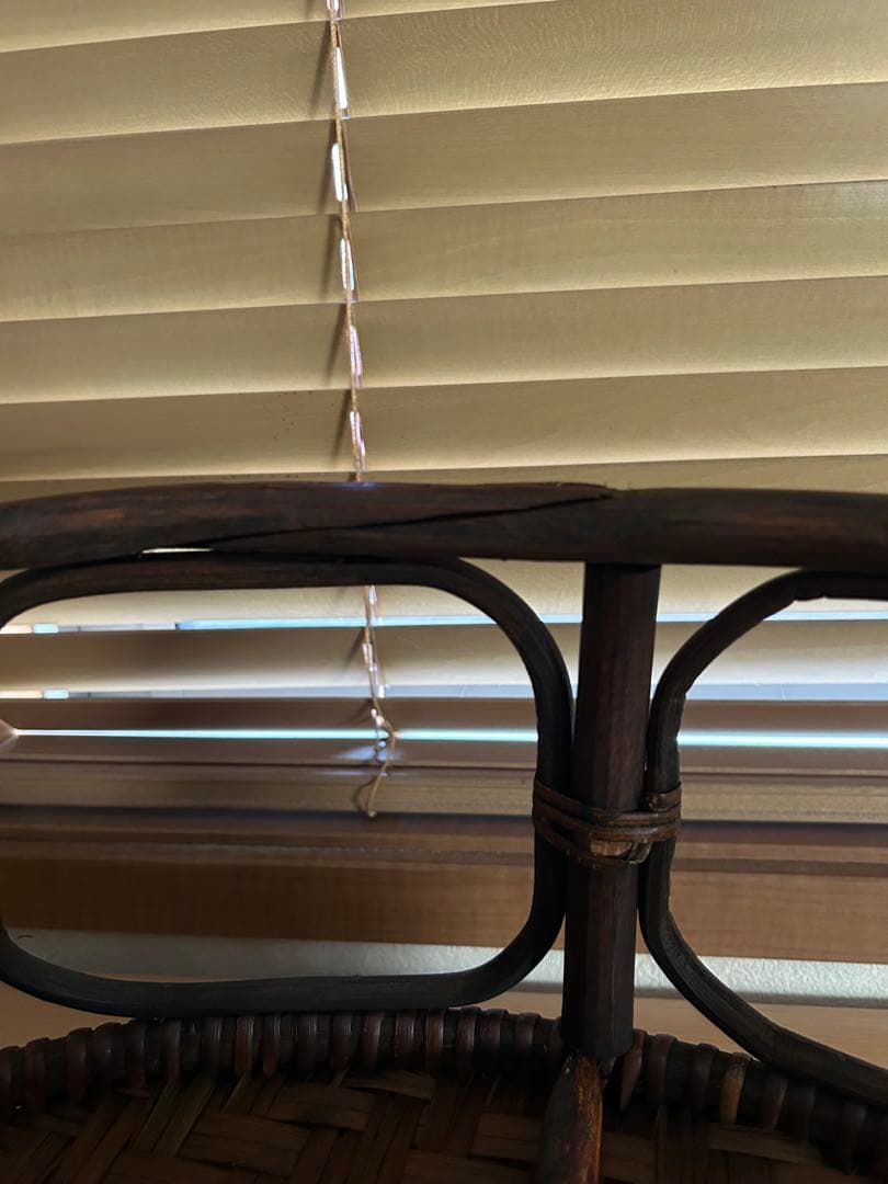 ラタン カントークテーブル　籐 ローテーブル 竹細工 古民具 41センチ