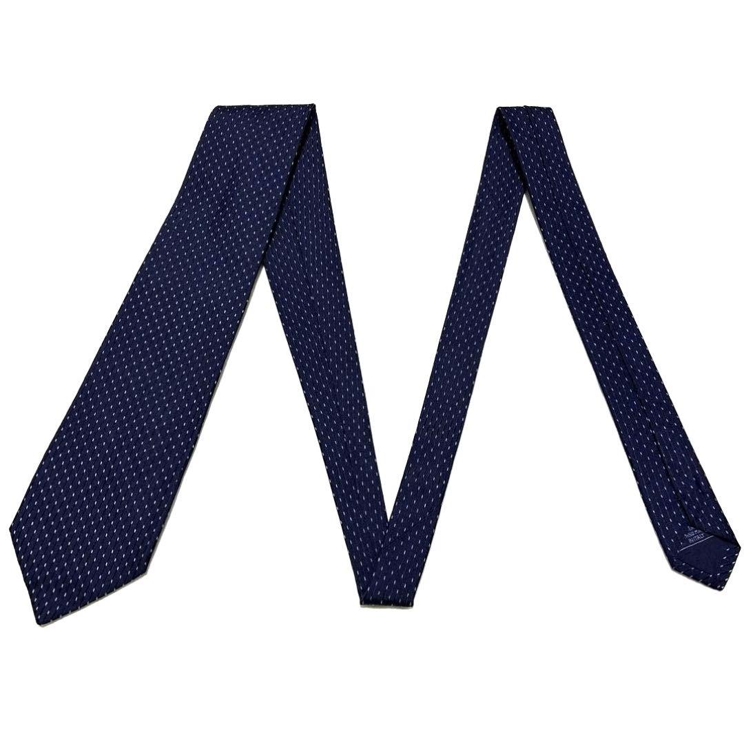 Brioni ブリオーニ　ネクタイ　ネイビー　縦ドット　美品