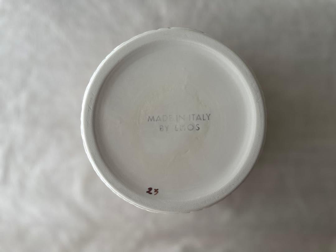 vintage イタリア ヴィンテージ 陶器製 白 蓋付収納容器 アンティーク