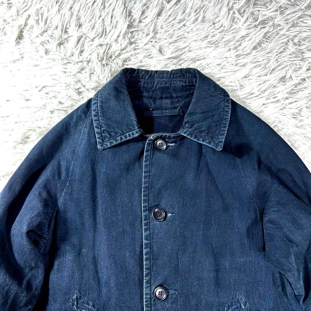 45R 908デニムステンカラーコート　L インディゴ