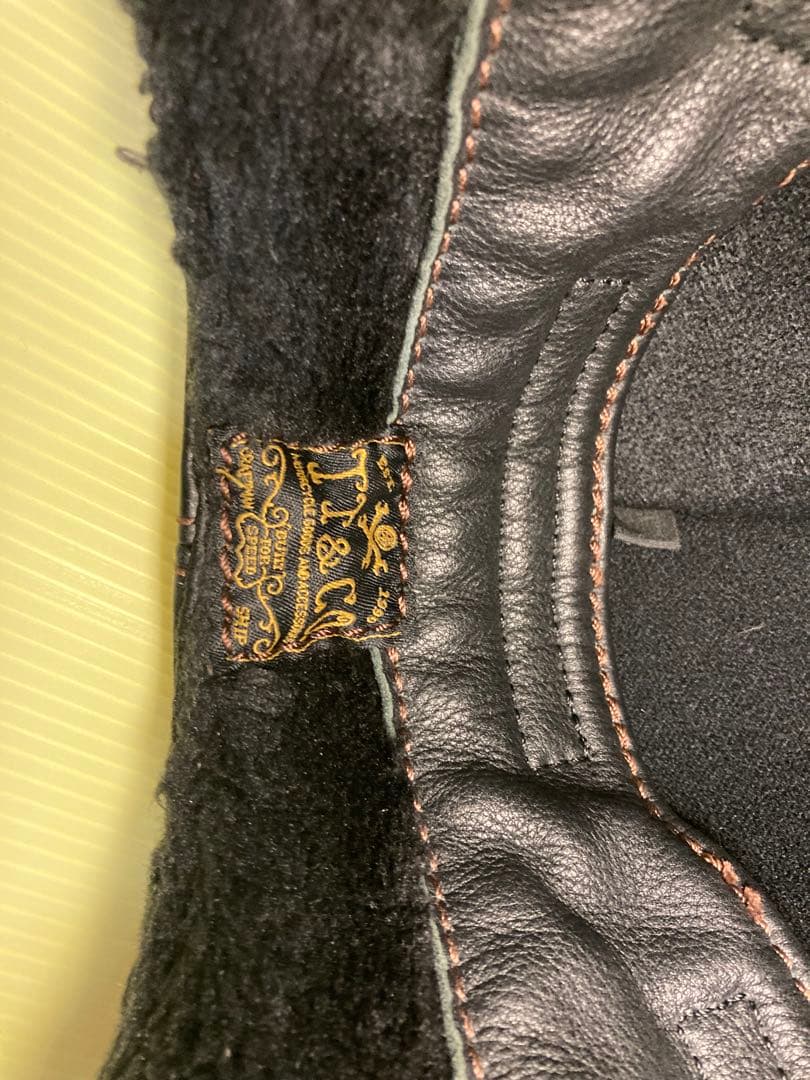 tt&co　旧型　リブジョッキー　本革イヤーマフ 刻印リベット　ハーレー