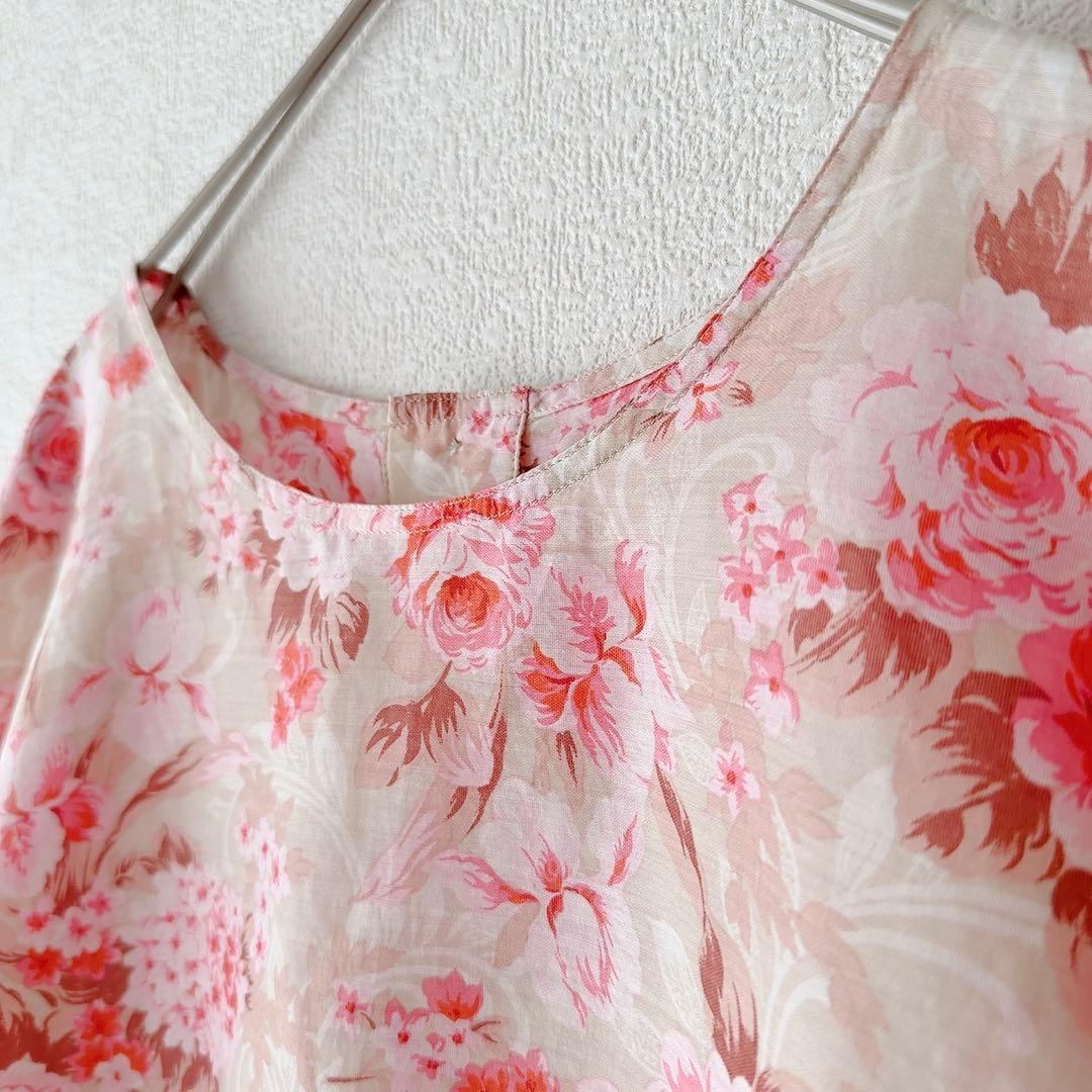 【 Christian Dior 】 半袖ブラウス 花柄 ハイブランド M