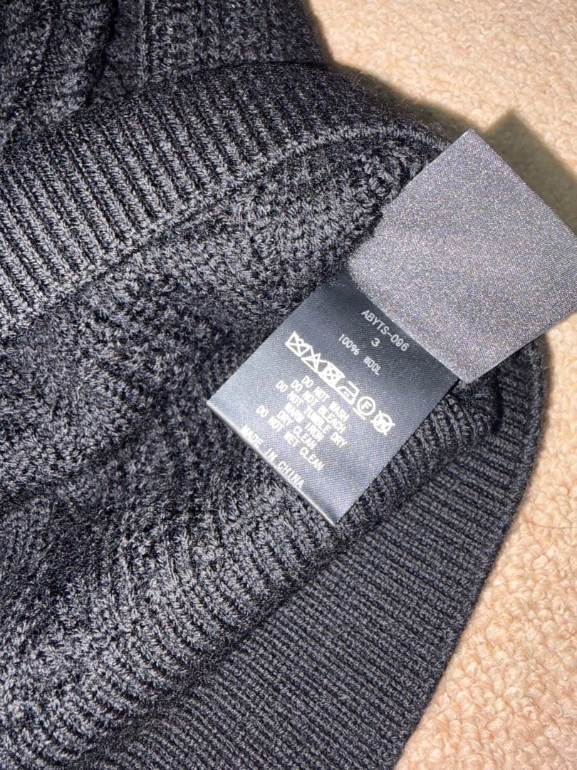 A abyts佐藤健着用 本人着用サイズ3 ABYTS カーディガン ブラック！