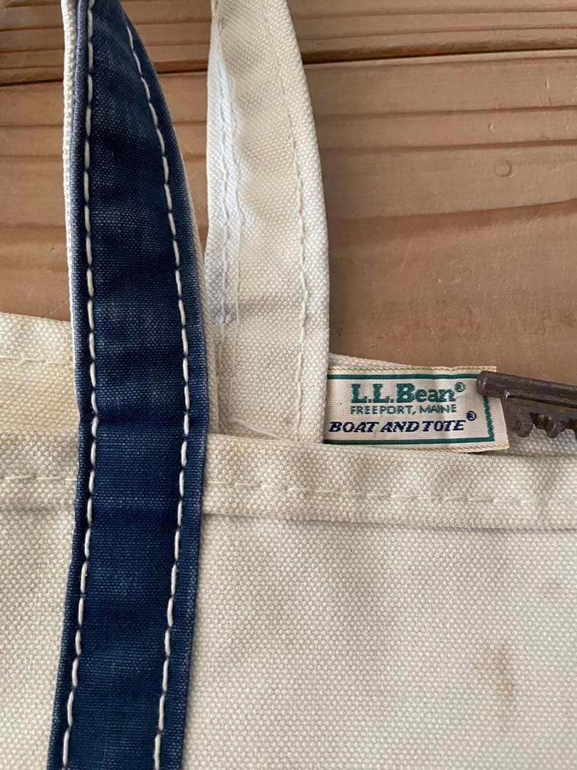 希少70s サイドタグL.L.Bean トートバッグネイビーLサイズ ギザタグ