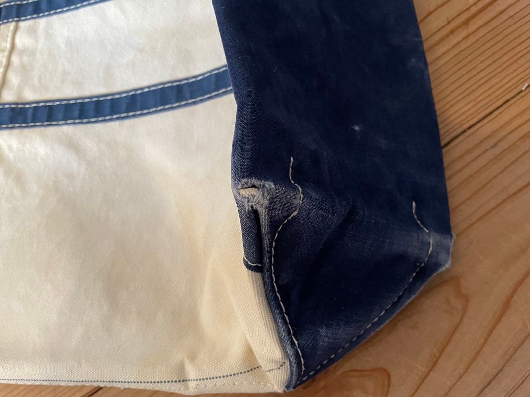 希少70s サイドタグL.L.Bean トートバッグネイビーLサイズ ギザタグ