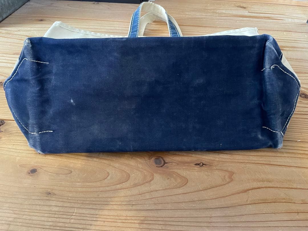 希少70s サイドタグL.L.Bean トートバッグネイビーLサイズ ギザタグ