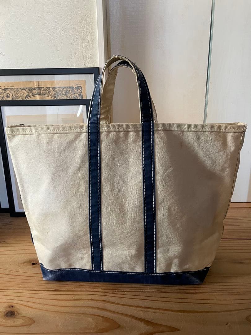 希少70s サイドタグL.L.Bean トートバッグネイビーLサイズ ギザタグ