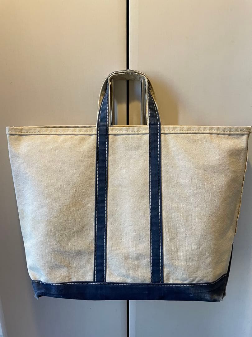 希少70s サイドタグL.L.Bean トートバッグネイビーLサイズ ギザタグ