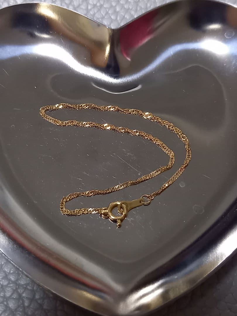 スクリューチェーンブレスレット　k18　K18　18金　16.5㎝　ブレスレット