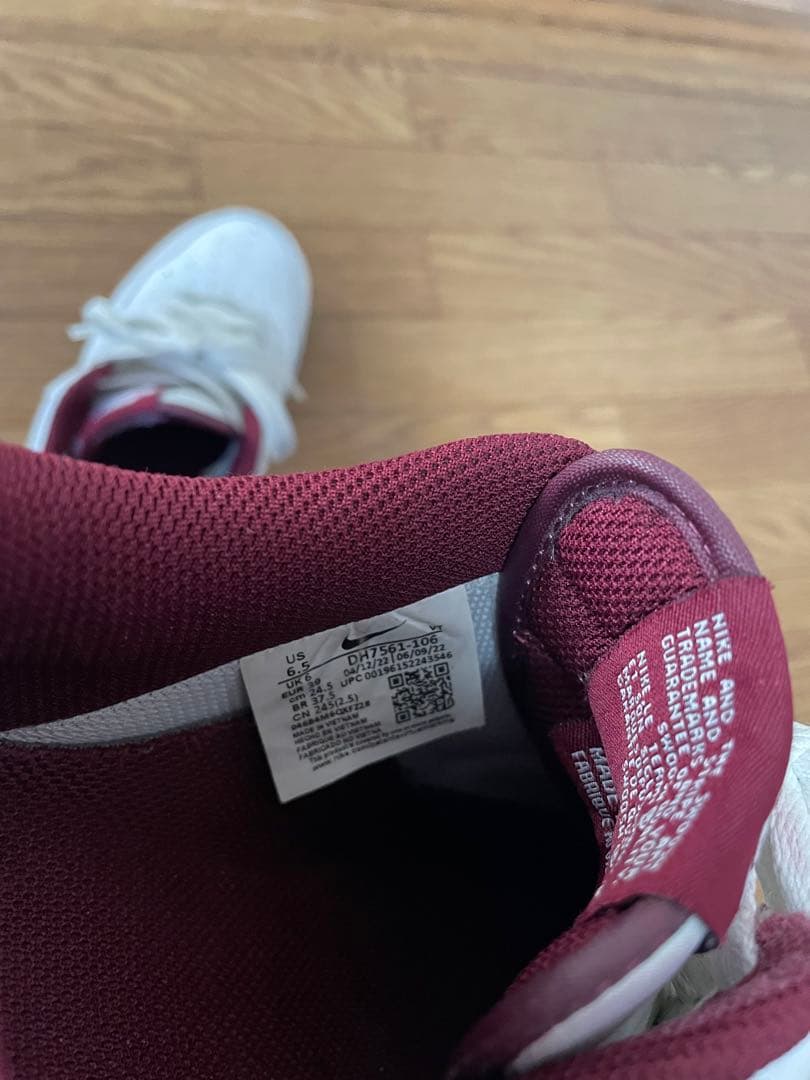 NIKEスニーカー Nike Air Force 1 ホワイト/バーガンディ