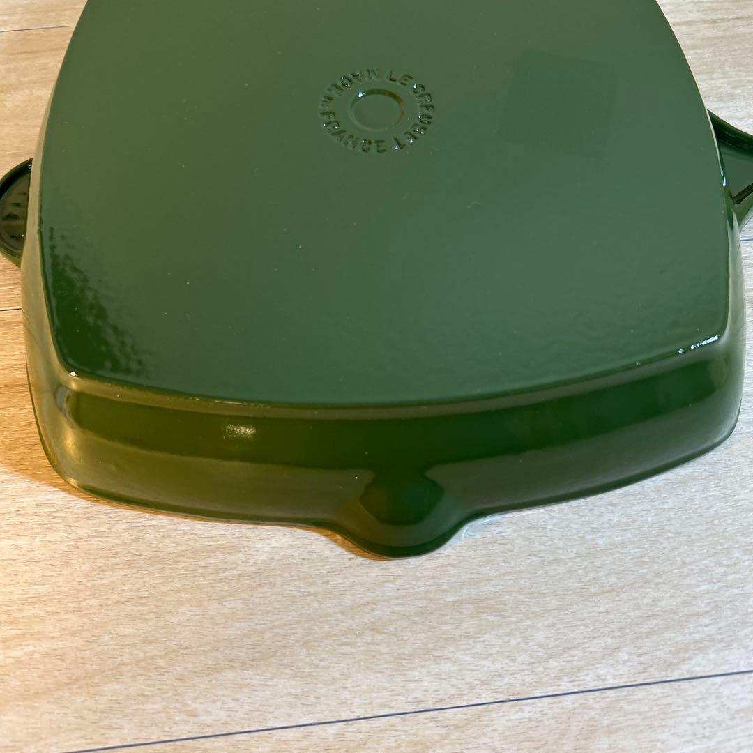 ルクルーゼ　スクエア　スキレット　グリルパン　グリル　26cm グリーン