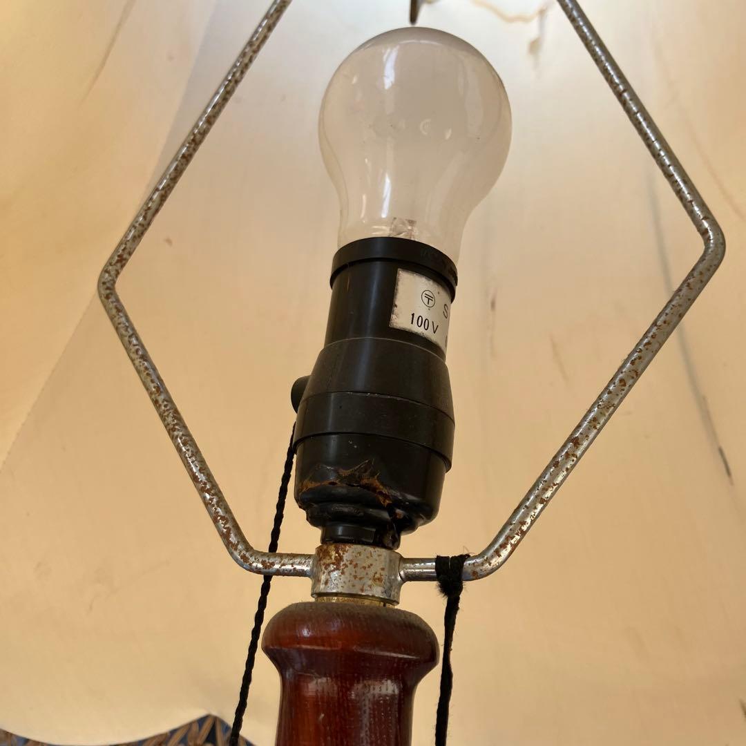 昭和レトロ フリンジシェードランプ スタンドライト フロアスタンド 木製フレーム