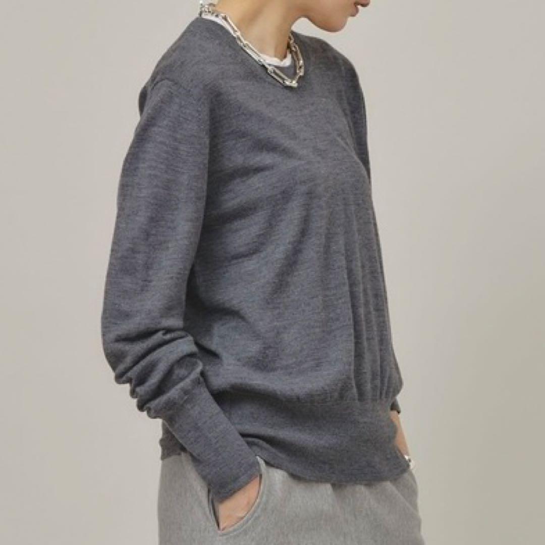 美品★　カレンソロジー　ファインウールクルーニットプルオーバー　グレー