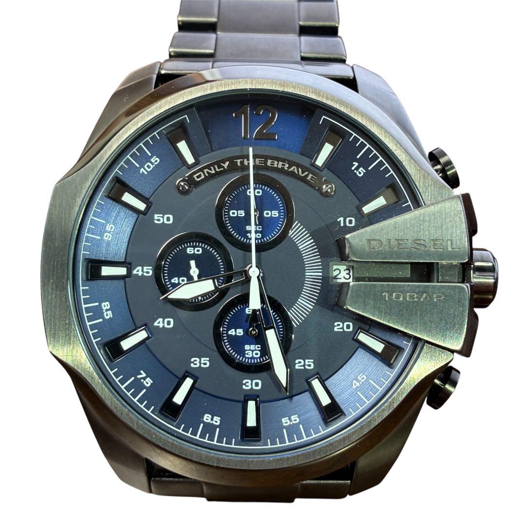 美品✨DIESEL ディーゼル メンズ腕時計 メガチーフ クロノグラフ ガンメタ