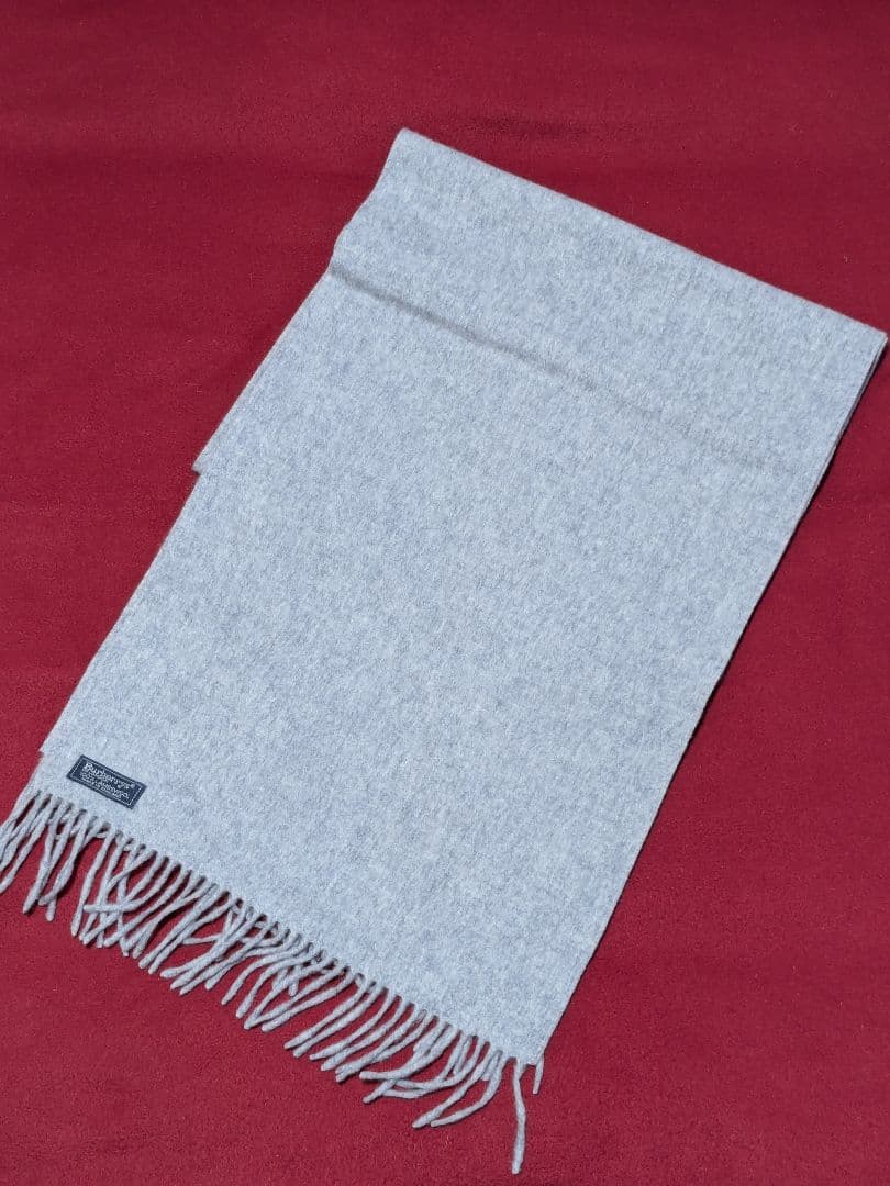 バーバリー/グレー・ショール、ストール、マフラー×ノバチェックマフラー・ロゴ袋付