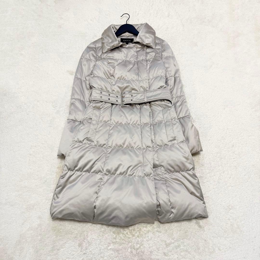 【エポカ】ダウンコート フォックスファー 2way Aライン ベルト 40