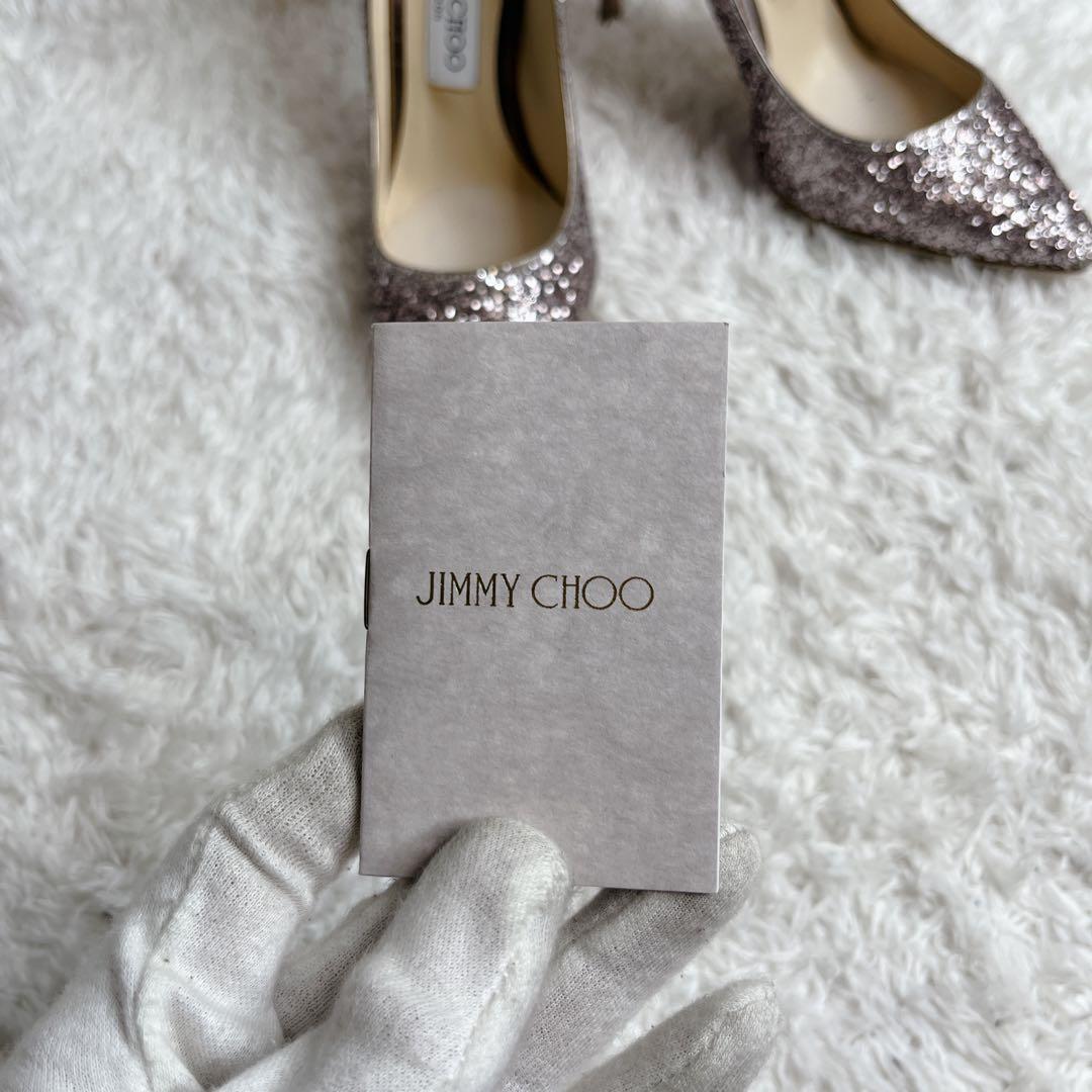 未使用級 jimmy choo グリッター ピンヒール 結婚式 箱つき パンプス