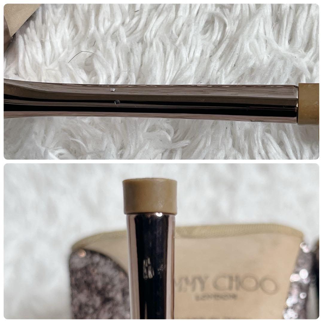 未使用級 jimmy choo グリッター ピンヒール 結婚式 箱つき パンプス