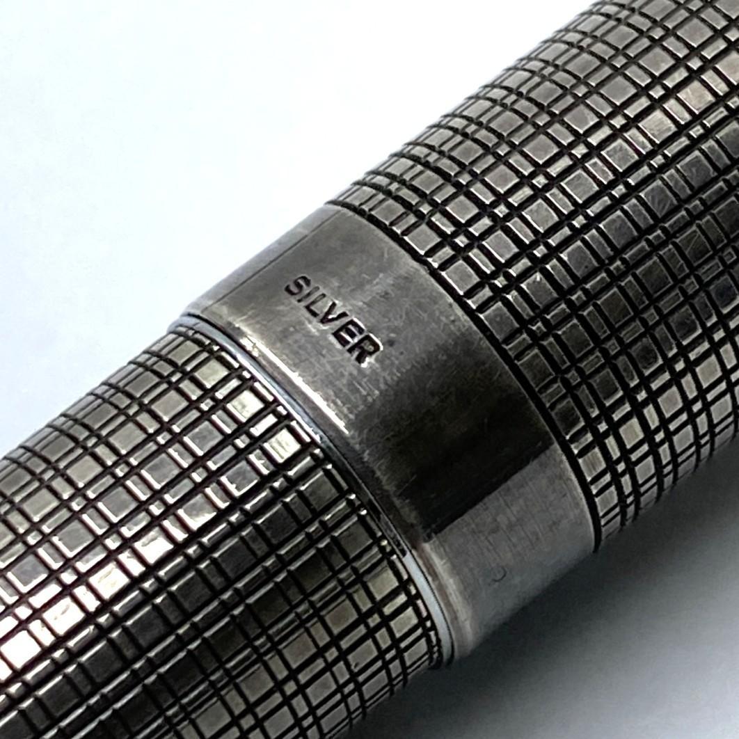 銀製 14KWG プラチナ万年筆 本軸 スターリングシルバー