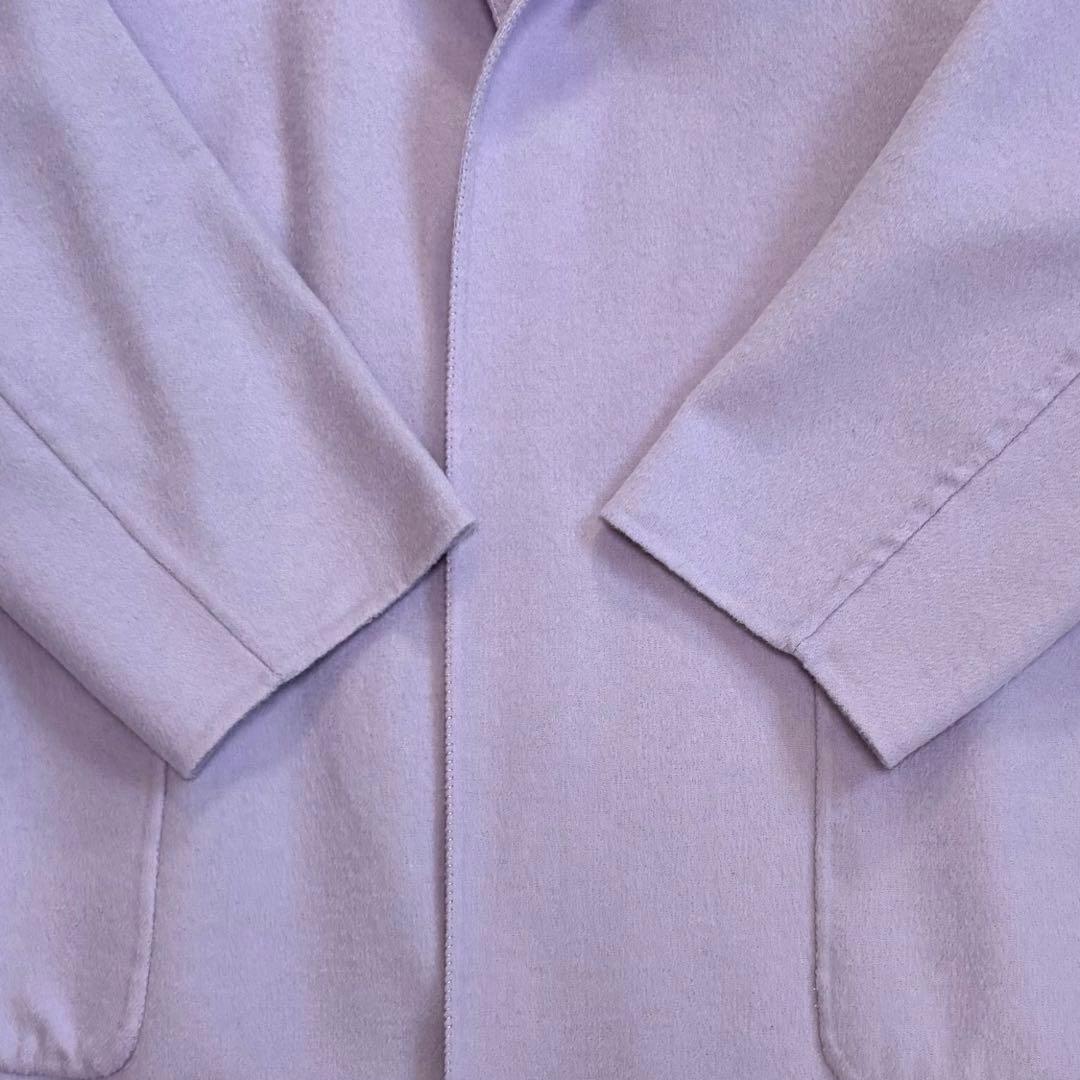 23区 リバーコート ノーカラー カシミヤ ロング丈 ラベンダー M