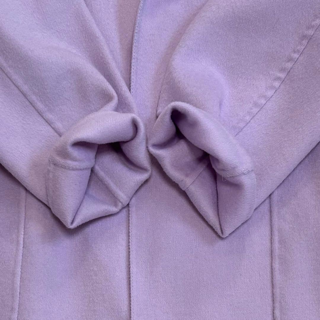 23区 リバーコート ノーカラー カシミヤ ロング丈 ラベンダー M