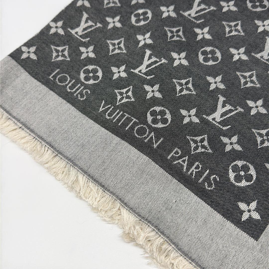 【極美品】ルイヴィトン ショール モノグラム デニム 大判ストール スカーフ