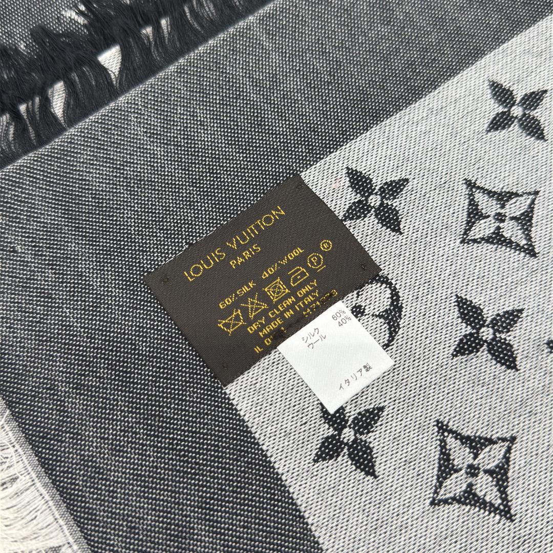【極美品】ルイヴィトン ショール モノグラム デニム 大判ストール スカーフ
