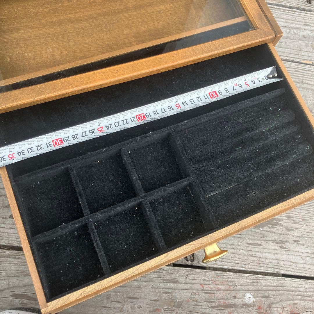 昭和レトロ 木製ガラスケース アクセサリーケース 飾り棚 コレクションラック