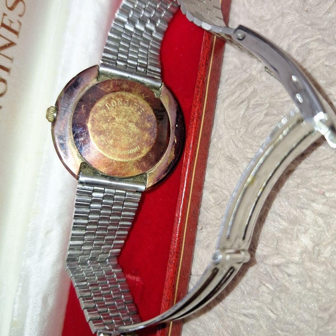 不動品　希少LONGINESロンジン 腕時計 文字盤ゴールド　ケース付き