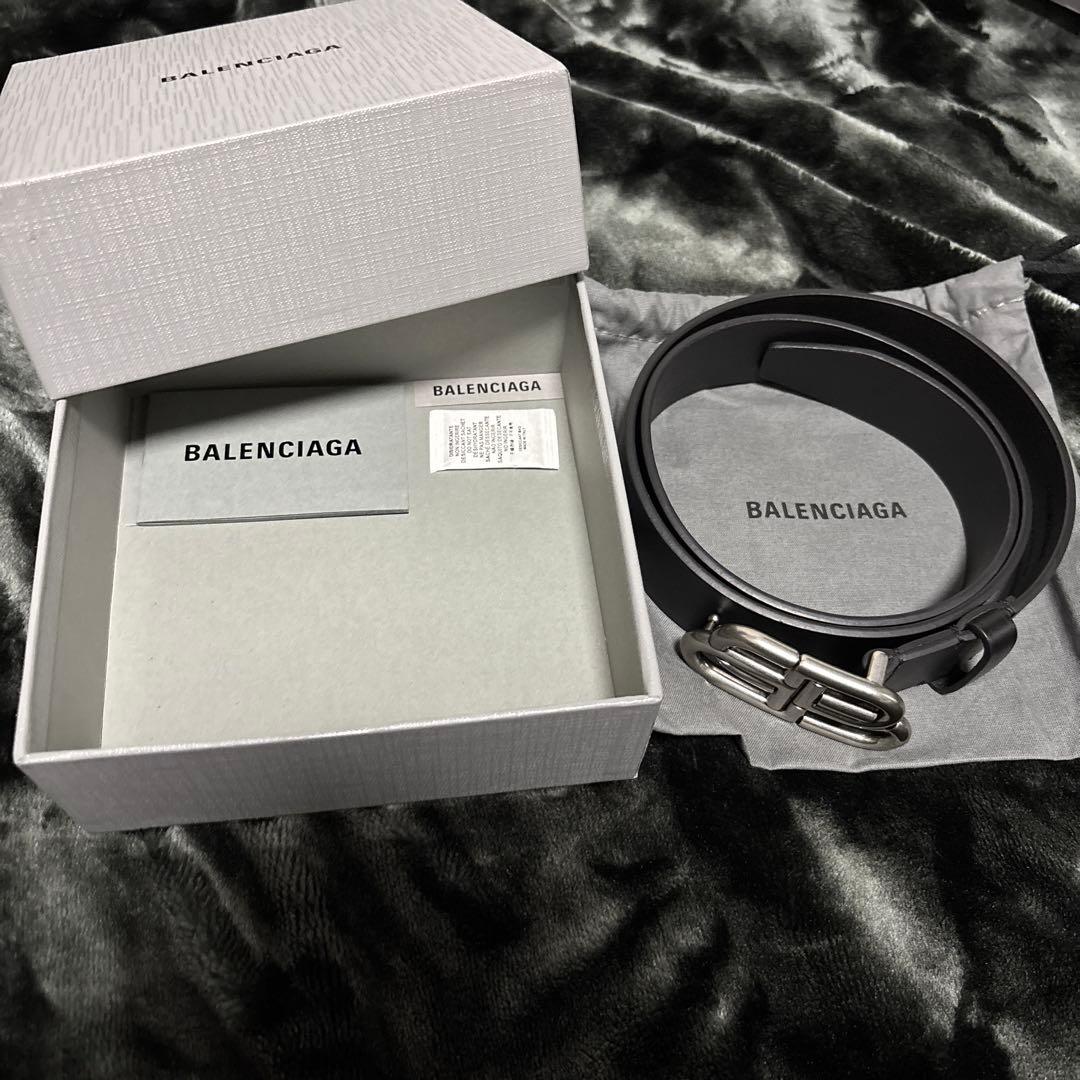 Kyou BALENCIAGA ブラックレザーベルト