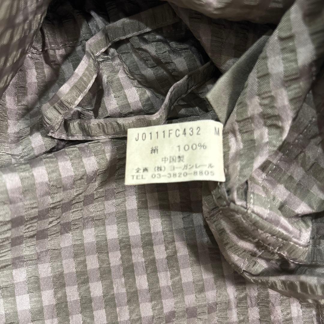 ヨーガンレール　コート　薄手　チェック柄　シルク100％