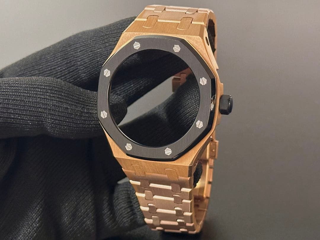 【1点物】G-SHOCK カスタム ベゼル ベルト GA2100 ローズ黒