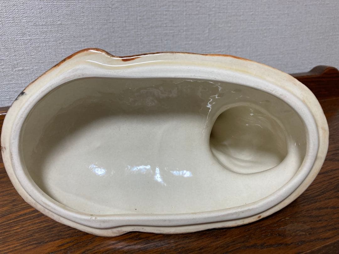 【WN７】フランス陶器☆うさぎ型テリーヌポット コーガン作 マジョリカ焼き