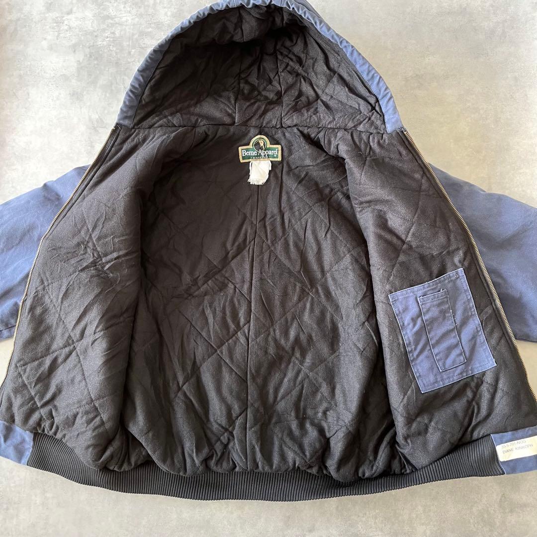 90s Berne Apparel ダック生地ワークジャケット　フェードネイビー