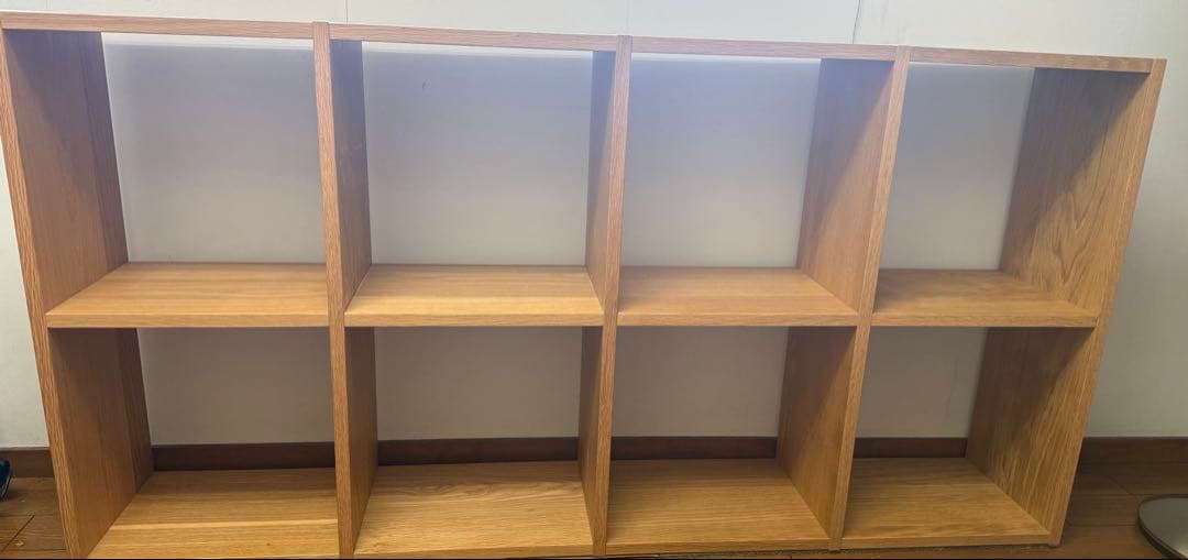 無印スタッキングシェルフ 2段4列 オーク材