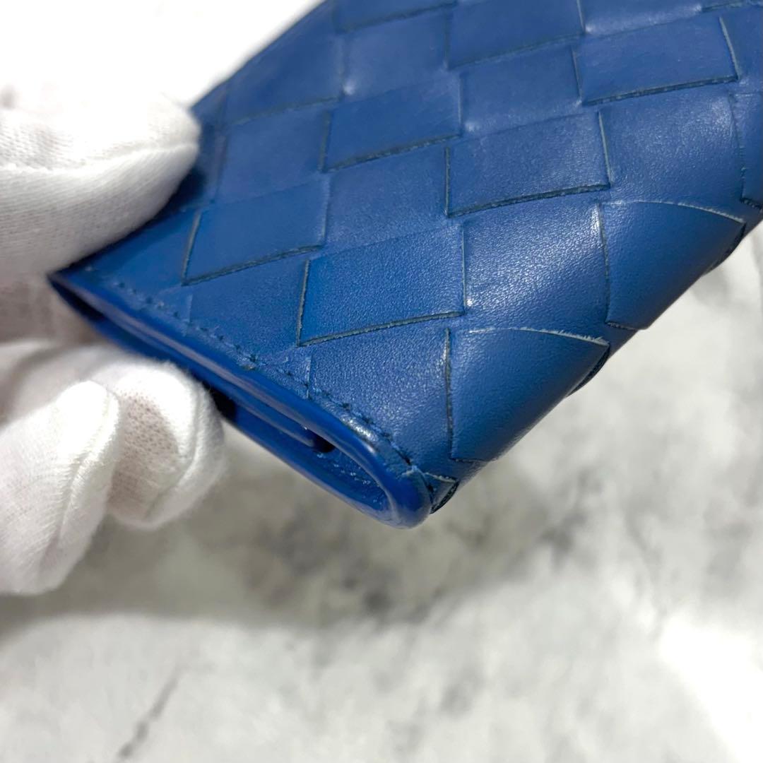 ボッテガヴェネタ ケース マキシ ブルー イントレチャート 小銭入れ