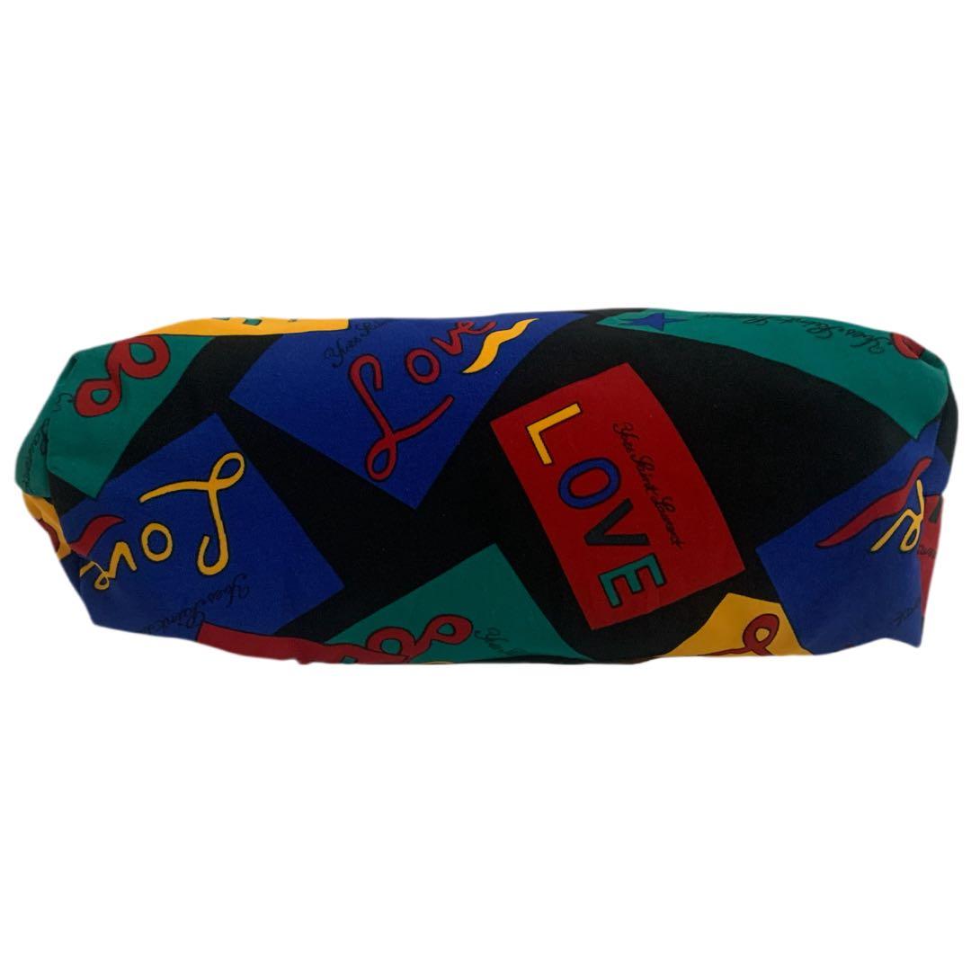 YVES SAINT LAURENT 80s フランス製 LOVE柄 ポーチ ②