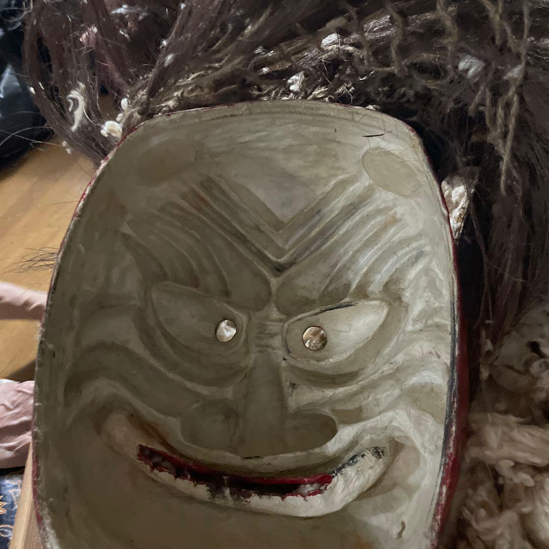 なまはげ？　鬼の面　赤鬼　昭和　張子