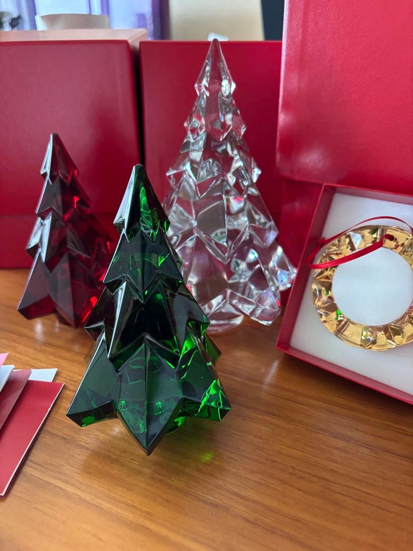 Baccarat クリスマスツリー3点&オーナメント１点
