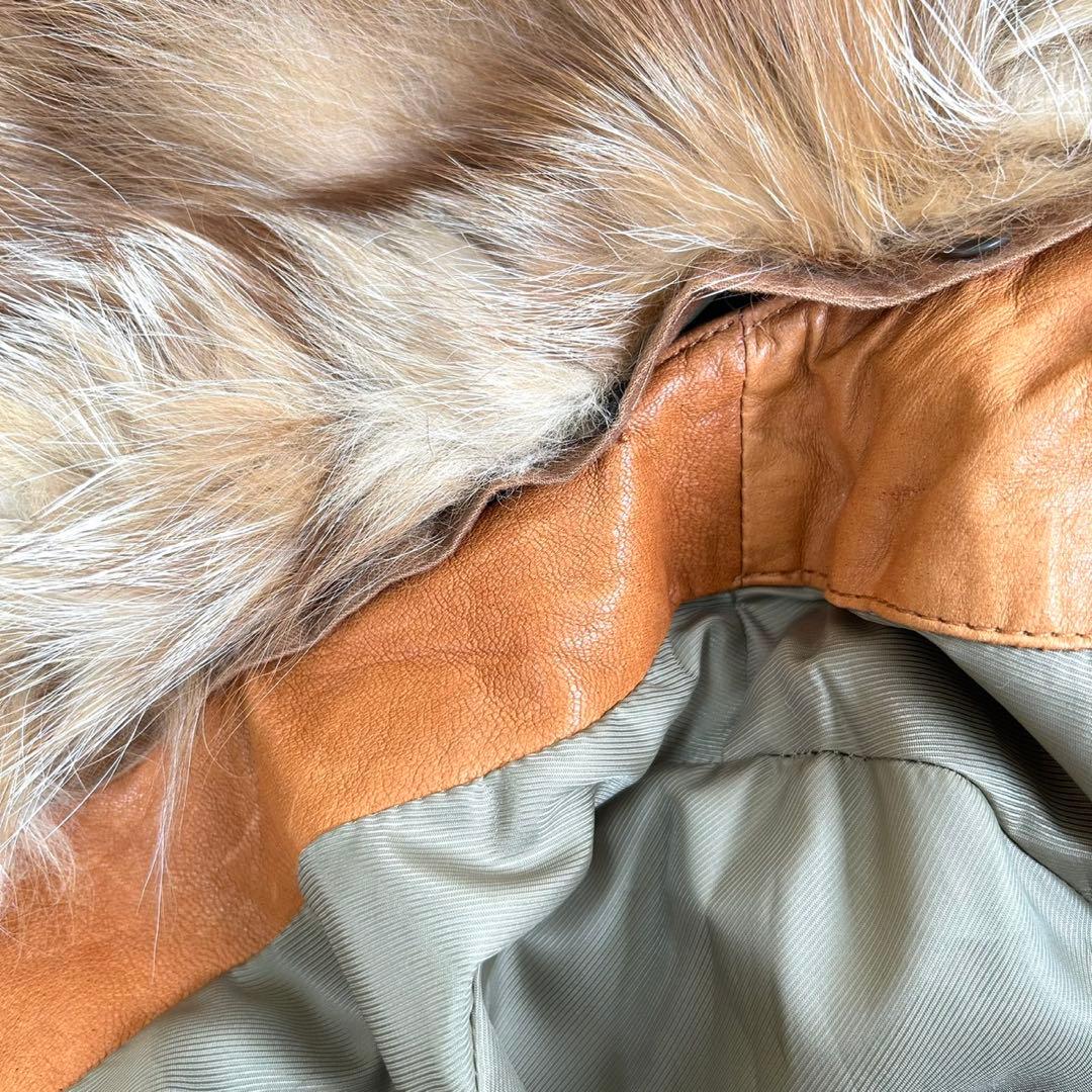 チェルシーガーヴ/2/キャメル/レザージャケット/フォックスファー付き/ショート