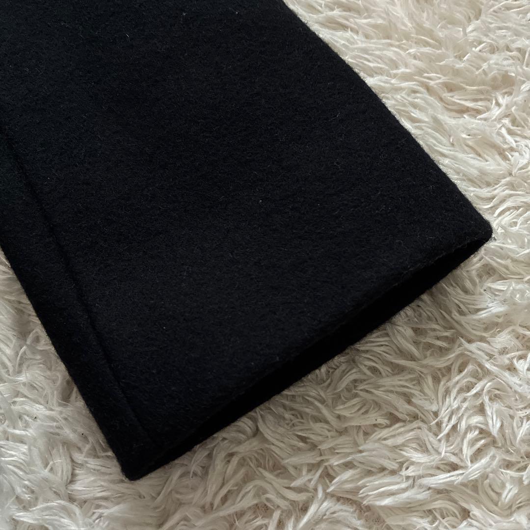 マッキントッシュ チェスターコート ロング 黒 裏地ストライプ