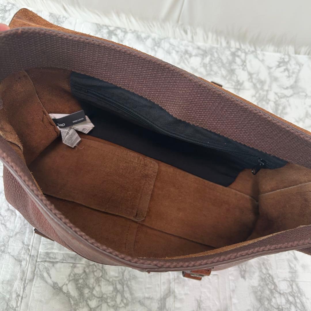 希少　オールド　GAP ブラウンレザー　牛革　メッセンジャーバッグ　ショルダー