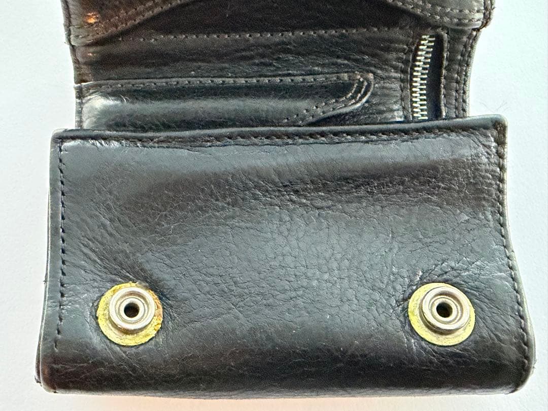 【正規品】クロムハーツ 3フォールド ウォレット クロスボタン　ブラック