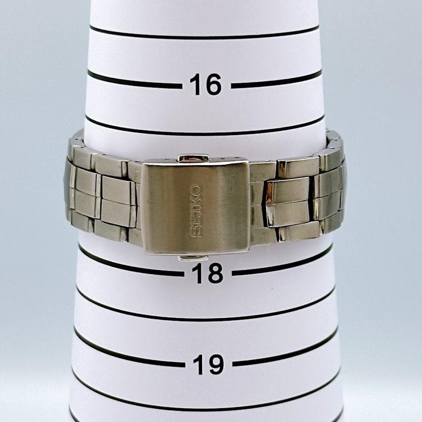 美品 セイコー イグニッション ソーラー電波 デイト メンズ腕時計 動作良好