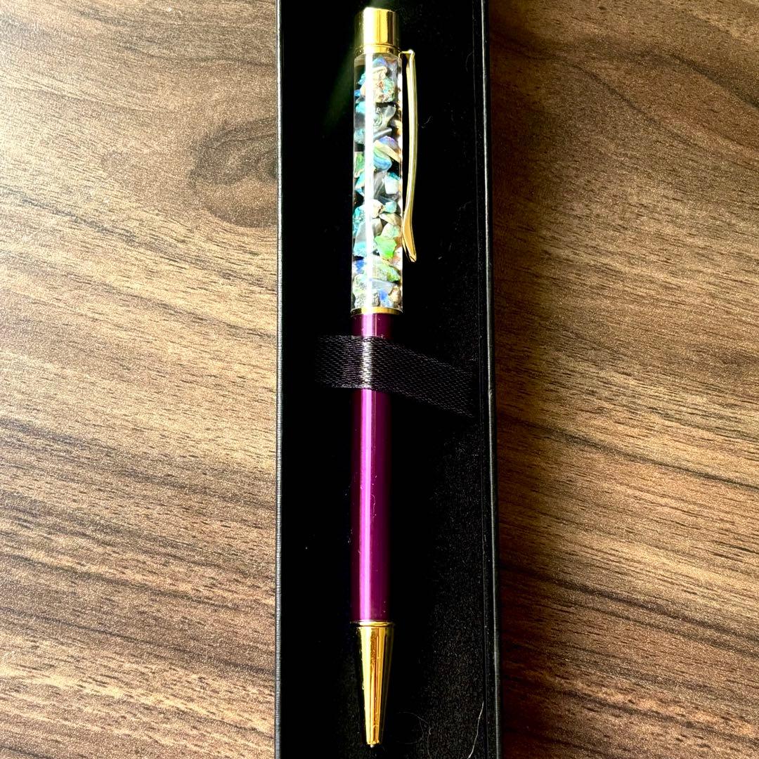 鮮色 8ct ブラックオパール ボールペン ライトニングリッジ産
