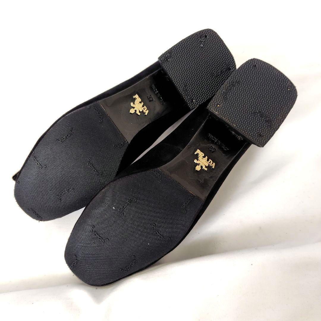 ☆PRADA【プラダ】スクエア ビジュー アクセサリー パンプス 黒