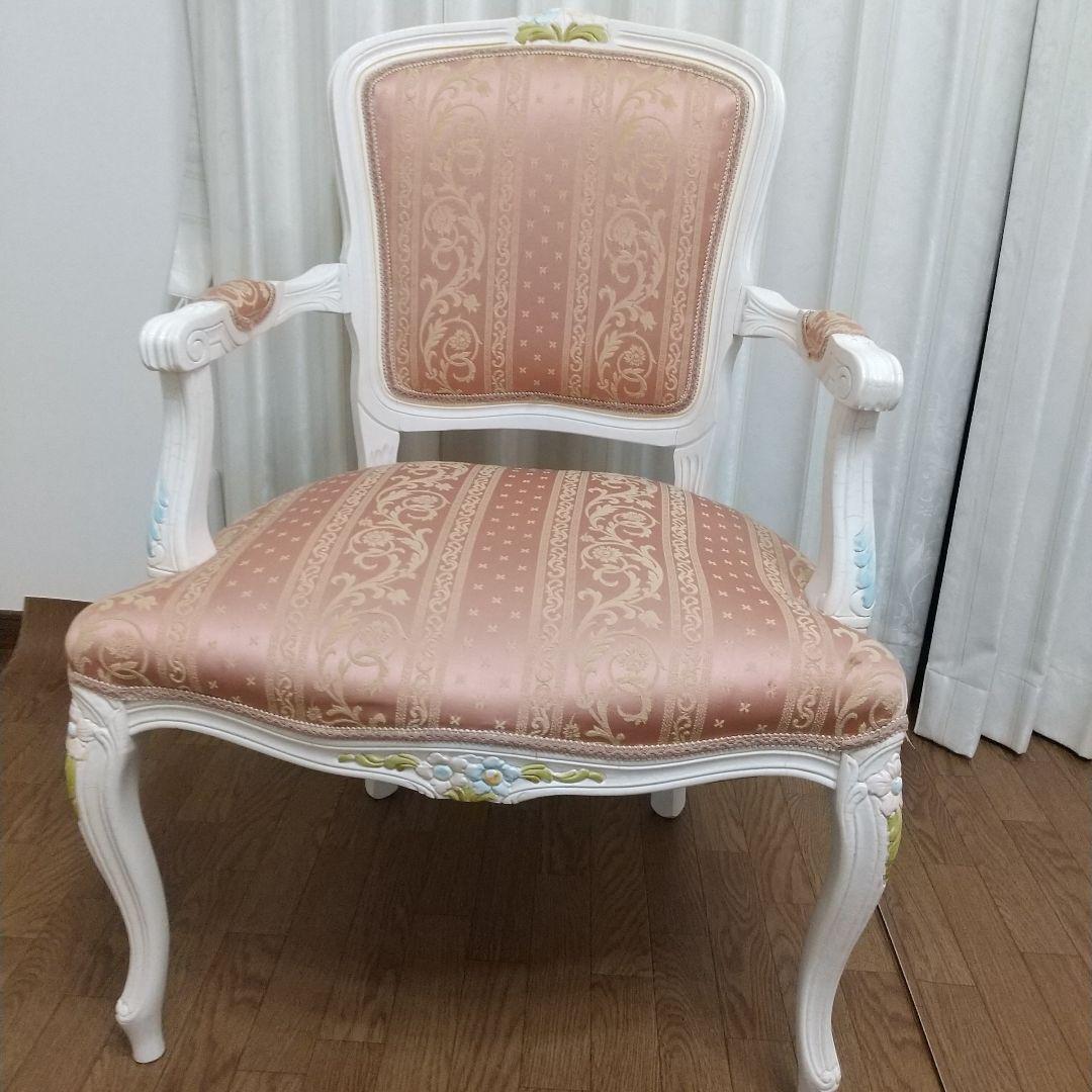 ロココ調　アームチェア　お姫様チェアー　アンティーク風