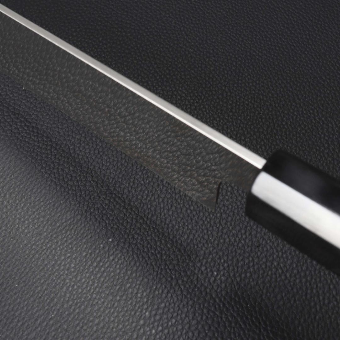 10304極薄 ムキモノ包丁 8寸 刃は究極の切れ味 刺身包丁黒檀黒水牛角八角柄